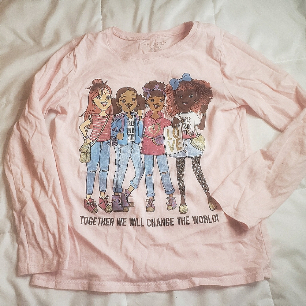 Girls Variety Bundle 3 Count Long Sleeve Tees Size 6/7